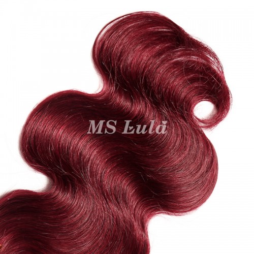 #99J Burgundy Color Body Wave Virgin Human Hair Bundles | Human Hair Wig | Lace Front